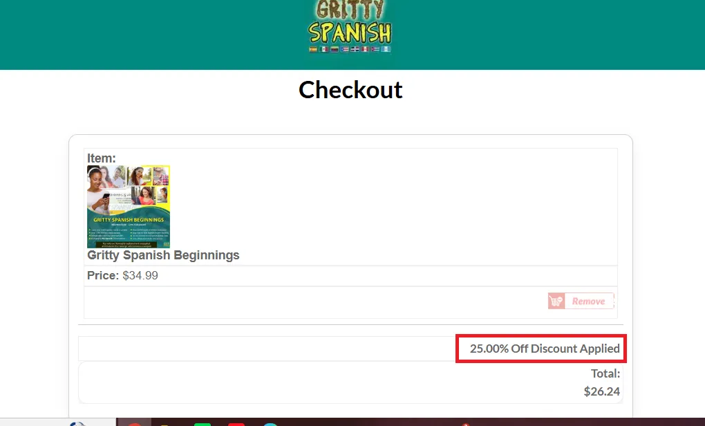 Grittyspanish 25% off coupon code